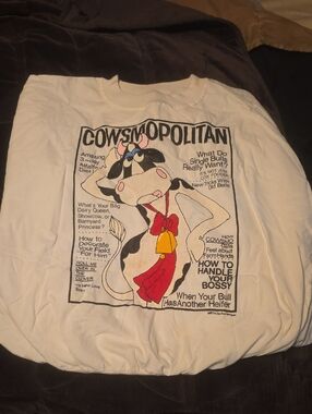 Cowsmopolitan Graphic Tee with Cartoon Cow